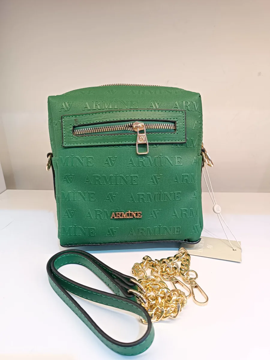 ARMINE Yeşil Omuz Çantası - Zincir Askılı